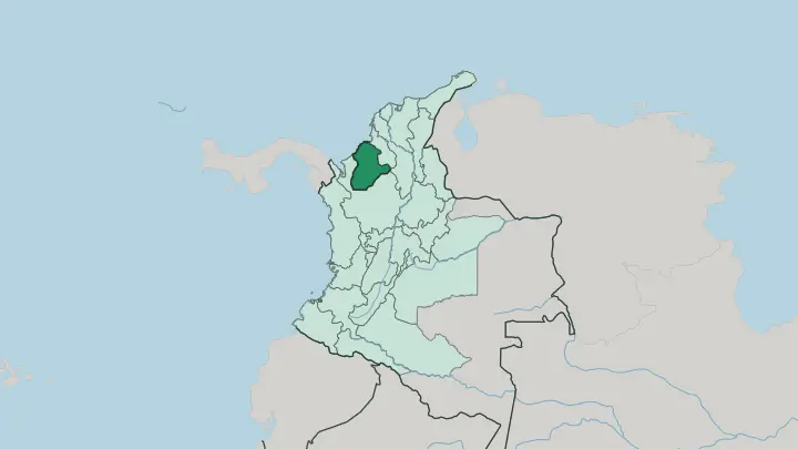 Map of Departamento de Córdoba in Colombia