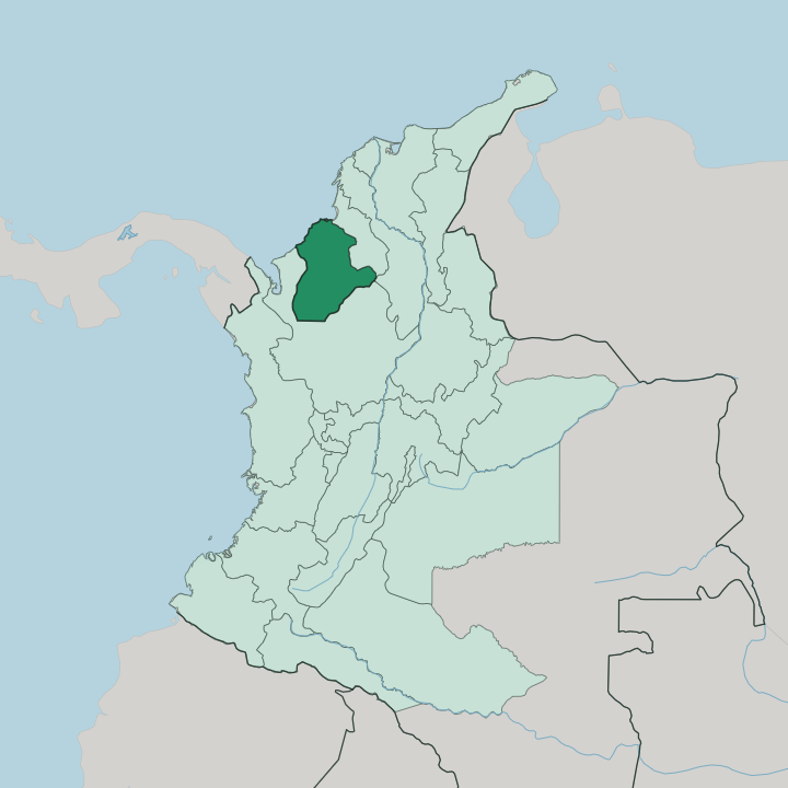 Map showing Departamento de Córdoba — In Colombia