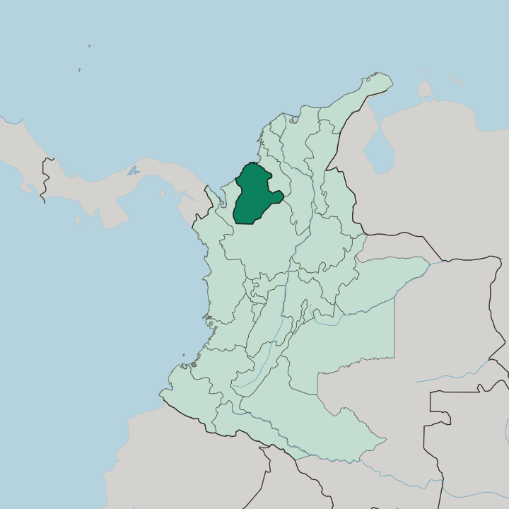 Map showing Departamento de Córdoba — In Colombia