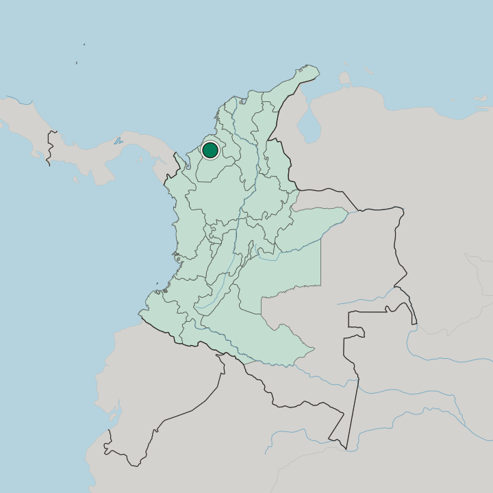 Map showing Montería — In Colombia