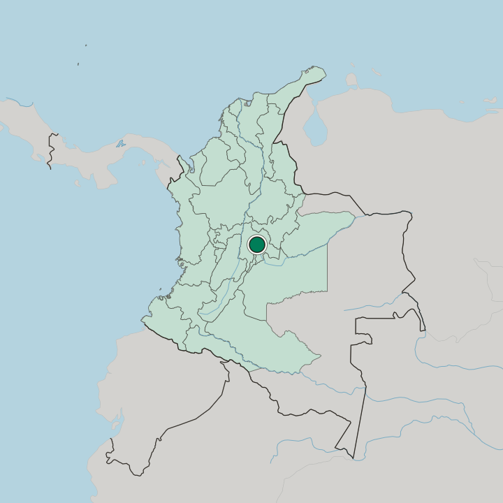 Map showing Chía — In Colombia