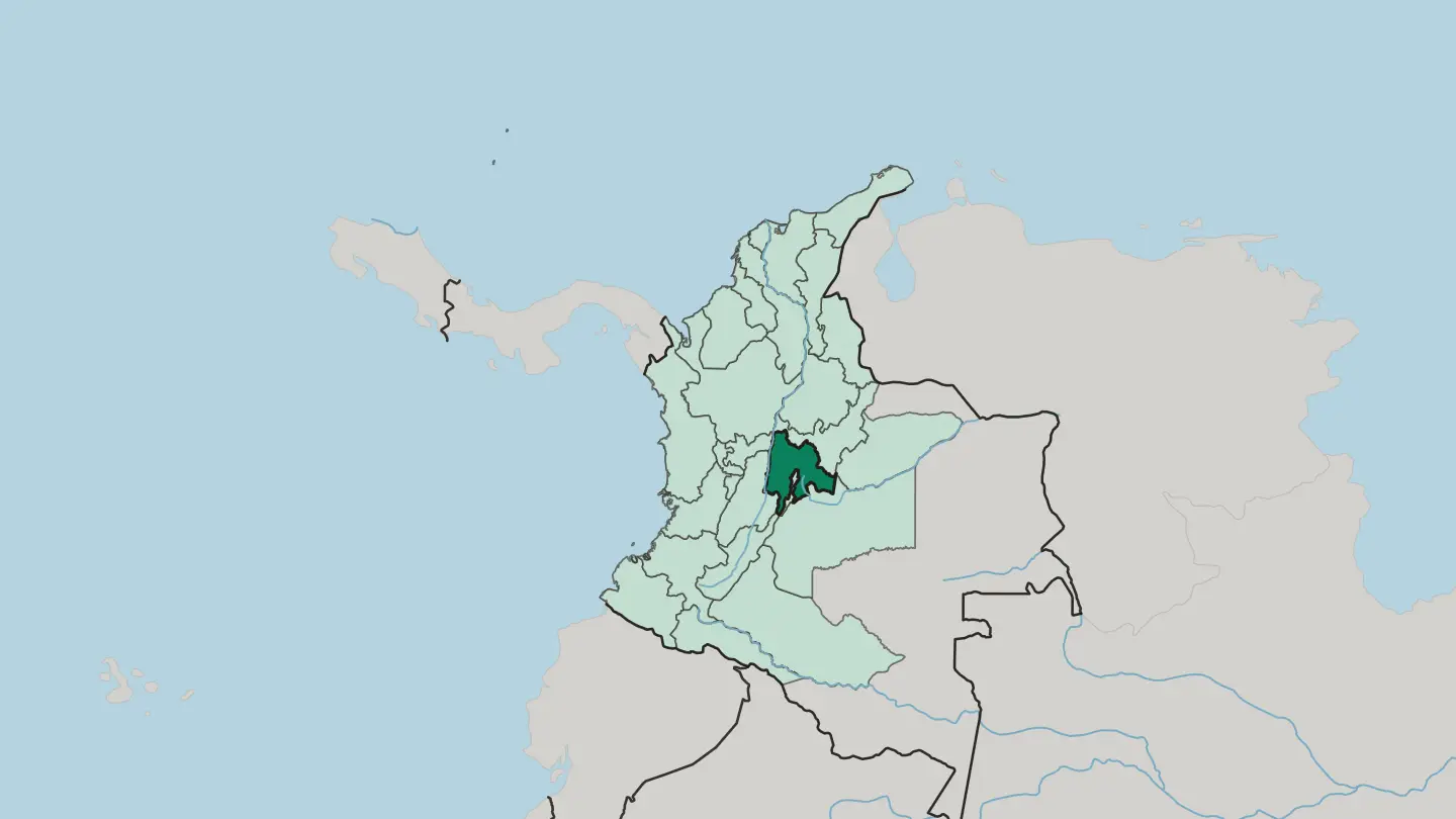 Map of Departamento de Cundinamarca in Colombia