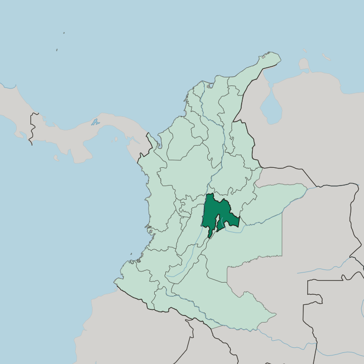 Map showing Departamento de Cundinamarca — In Colombia