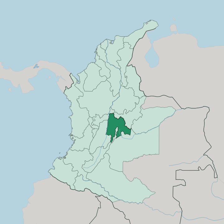 Map showing Departamento de Cundinamarca — In Colombia