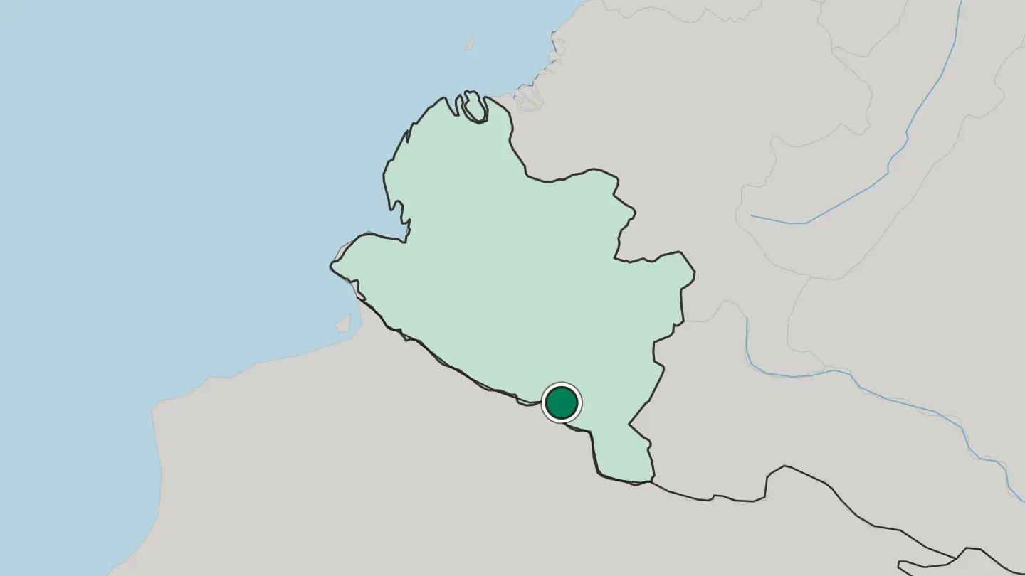 Map of Ipiales in Colombia
