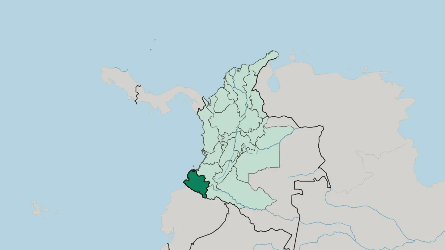 Map of Departamento de Nariño in Colombia