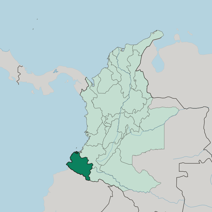 Map showing Departamento de Nariño — In Colombia