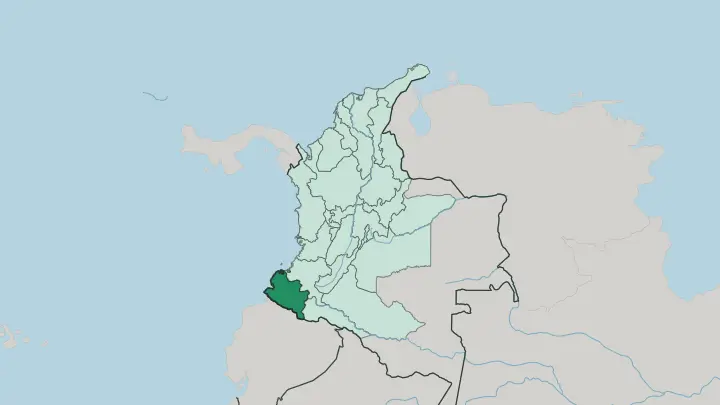 Map of Departamento de Nariño in Colombia
