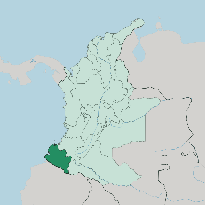 Map showing Departamento de Nariño — In Colombia