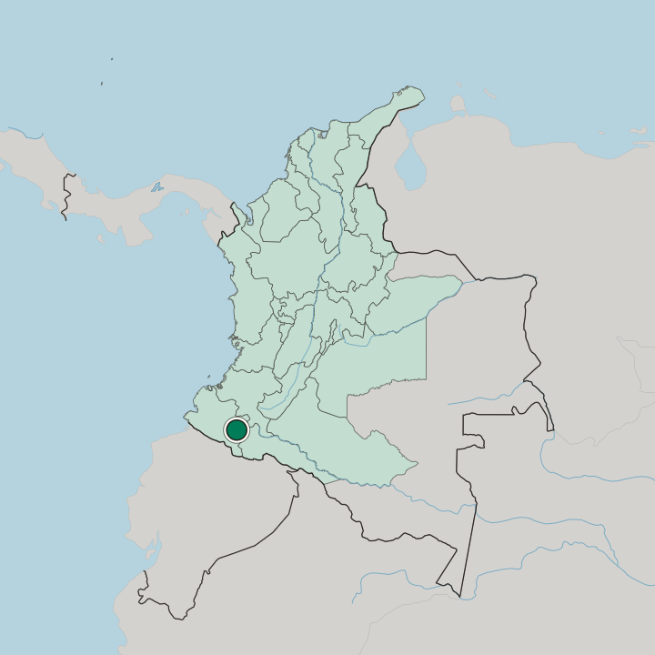 Map showing Pasto — In Colombia