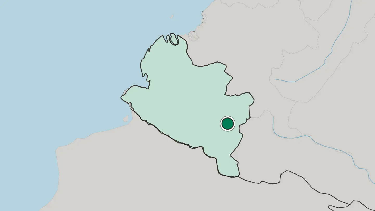 Map of Pasto in Colombia