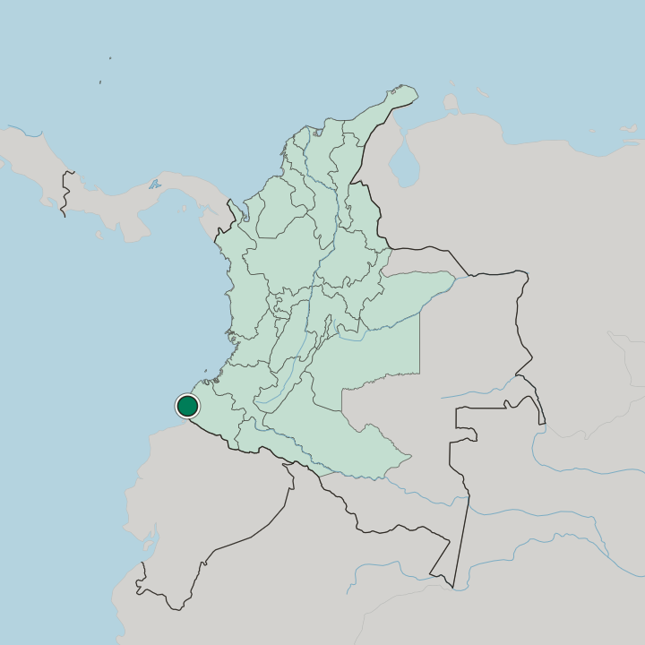 Map showing Tumaco — In Colombia