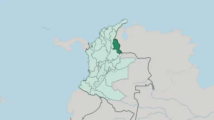 Map of Departamento de Norte de Santander in Colombia