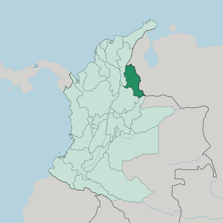 Map showing Departamento de Norte de Santander — In Colombia