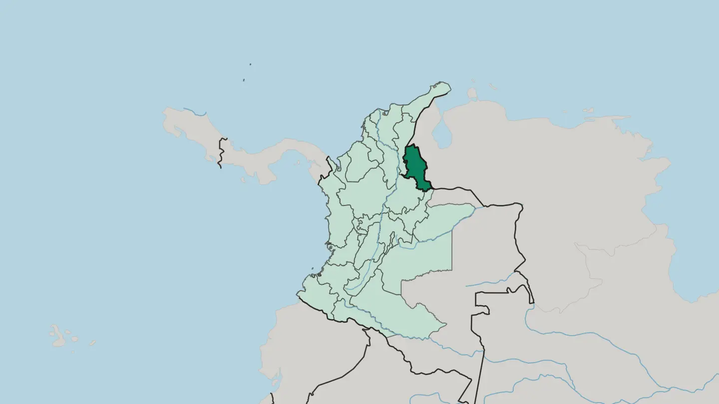 Map of Departamento de Norte de Santander in Colombia