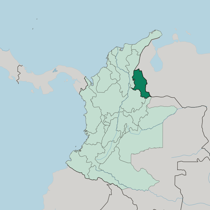 Map showing Departamento de Norte de Santander — In Colombia