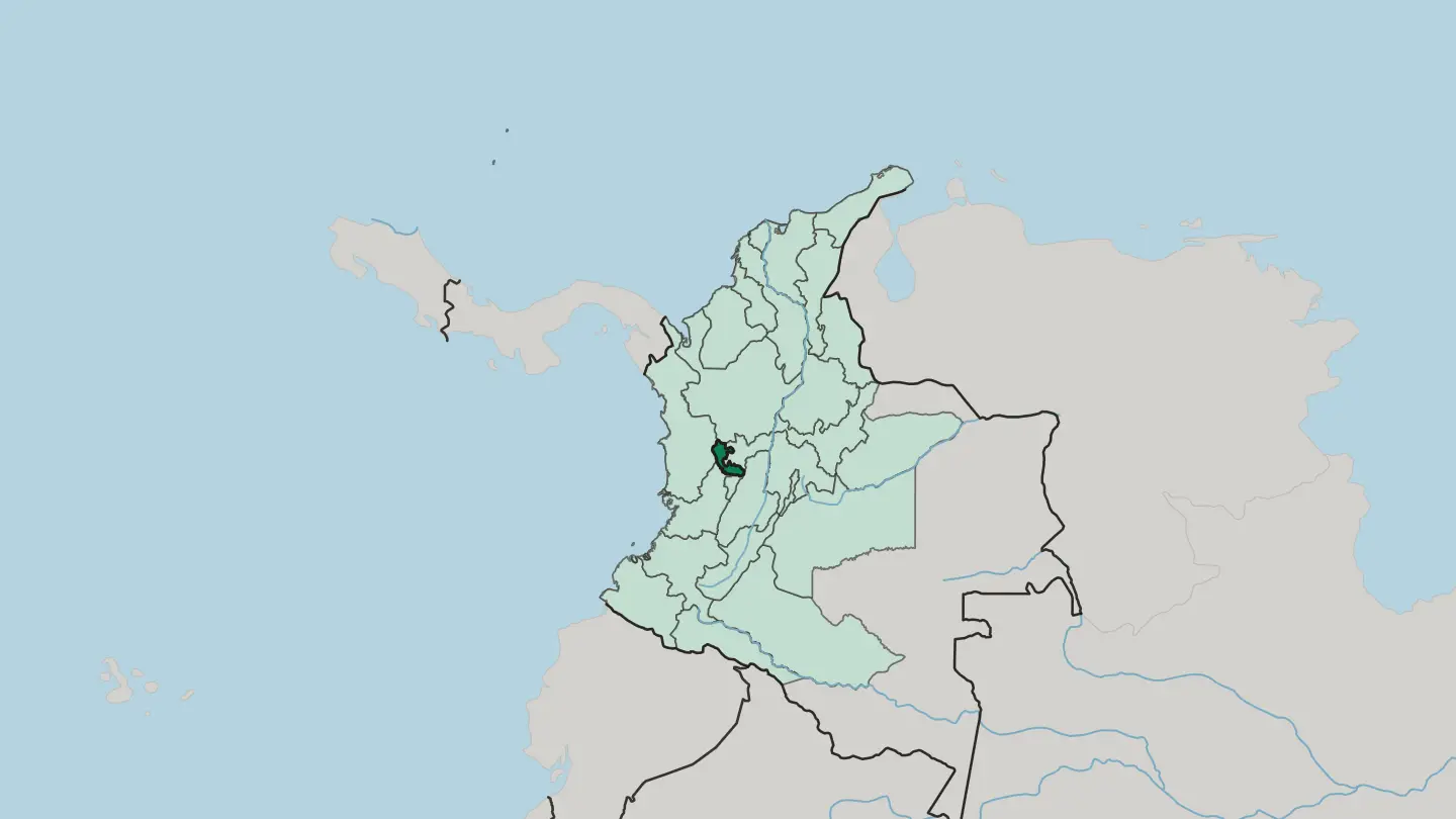 Map of Departamento de Risaralda in Colombia