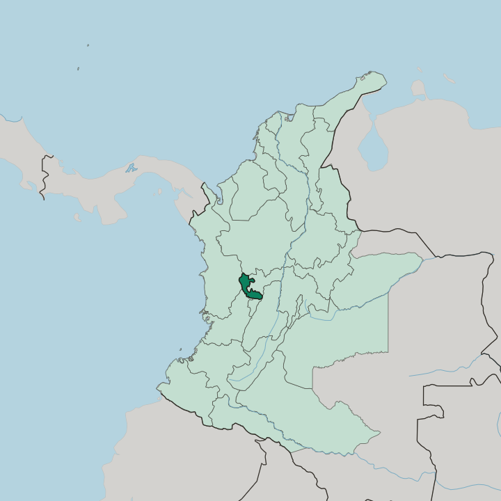Map showing Departamento de Risaralda — In Colombia