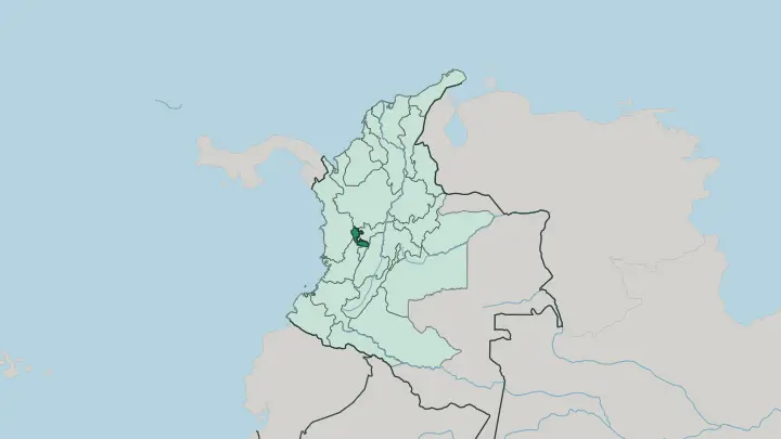 Map of Departamento de Risaralda in Colombia