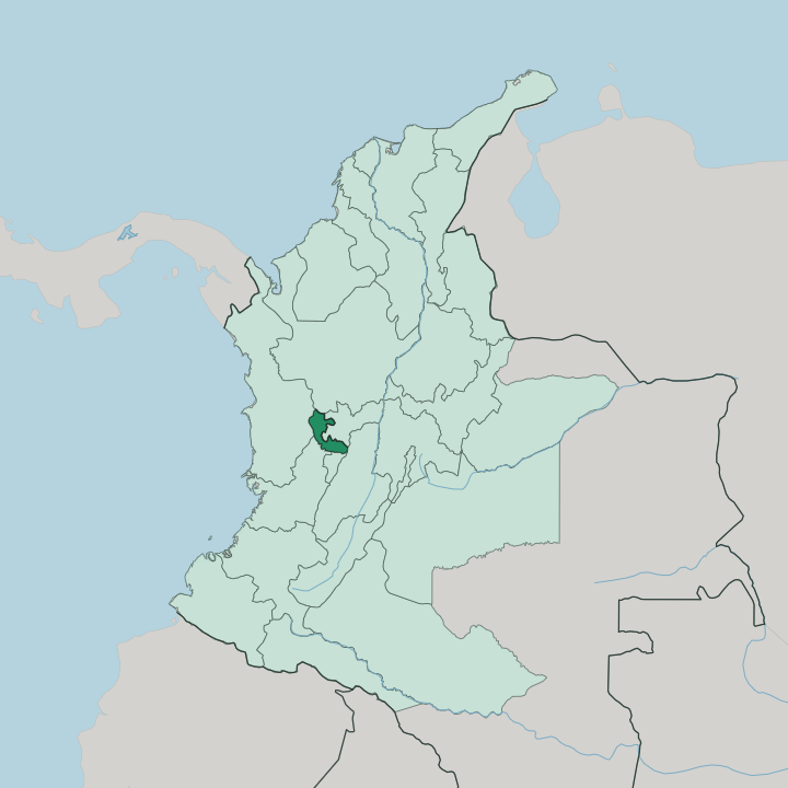 Map showing Departamento de Risaralda — In Colombia