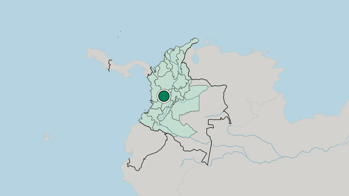 Map of Pereira in Colombia