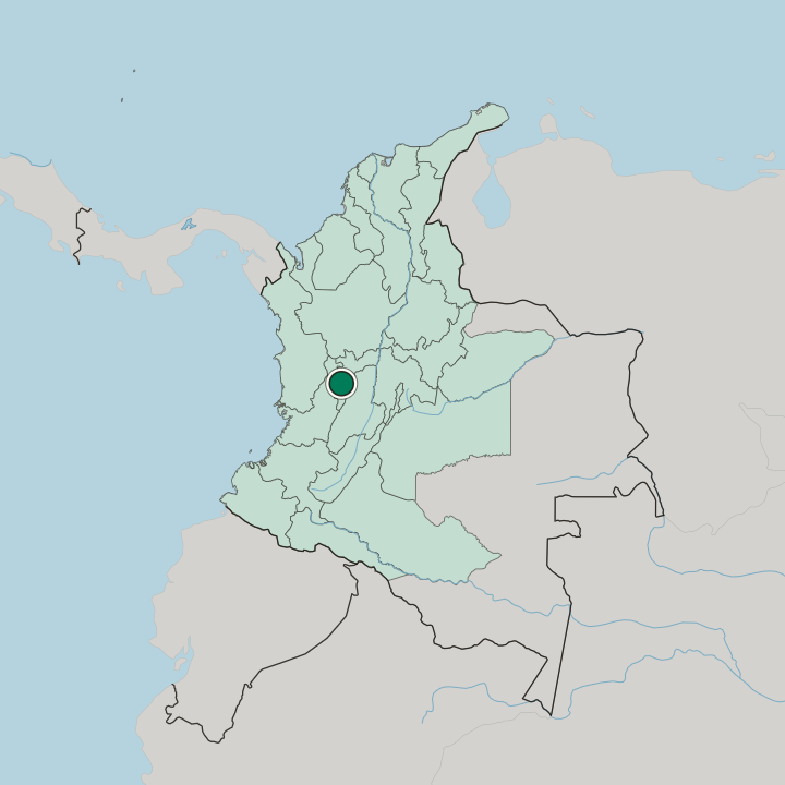 Map showing Pereira — In Colombia