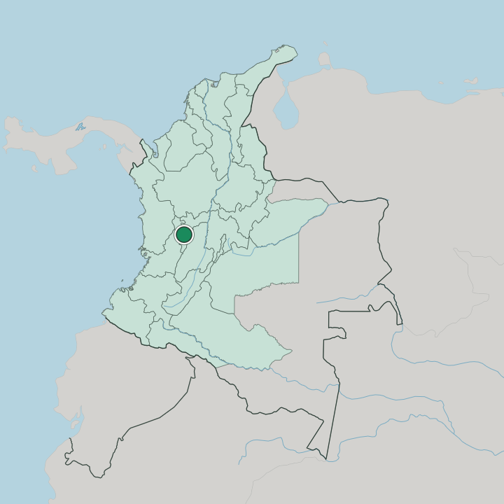 Map showing Pereira — In Colombia