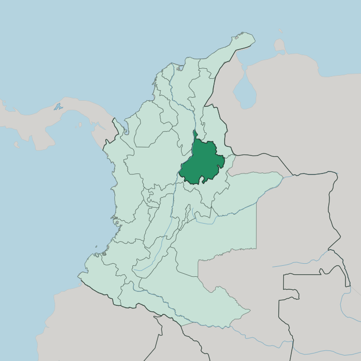 Map showing Departamento de Santander — In Colombia