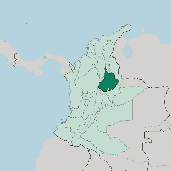 Map showing Departamento de Santander — In Colombia