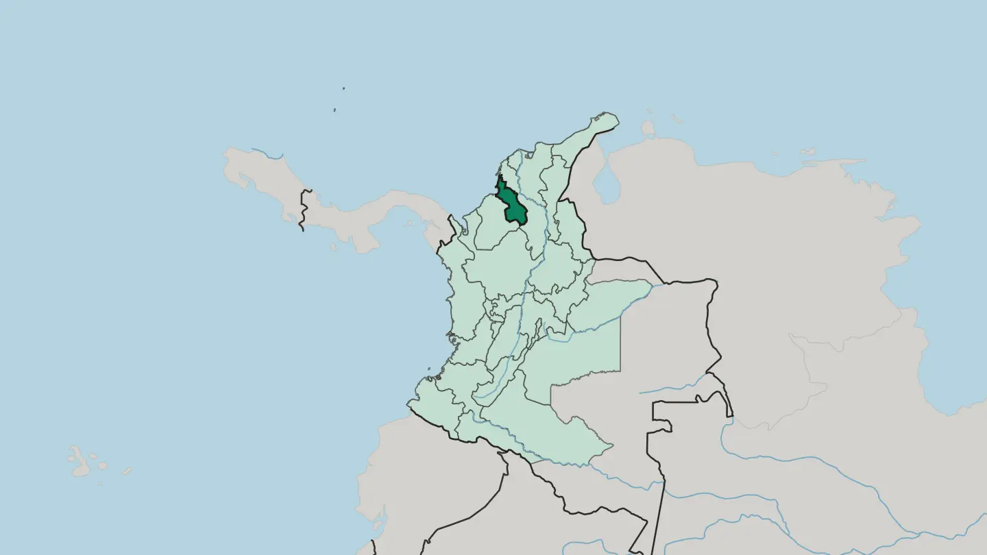 Map of Departamento de Sucre in Colombia