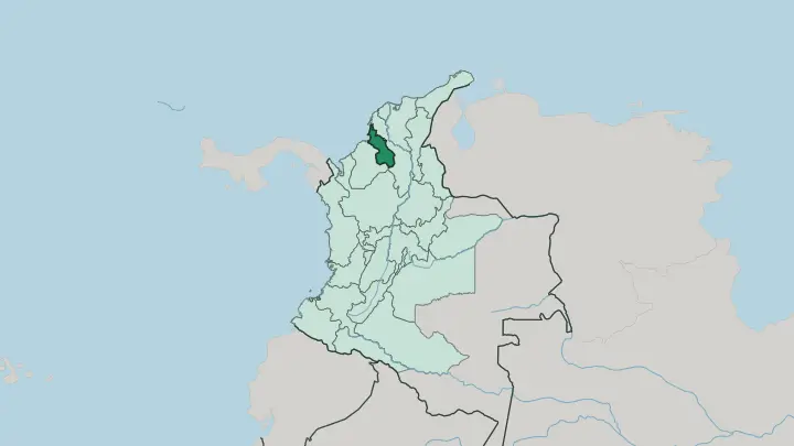 Map of Departamento de Sucre in Colombia