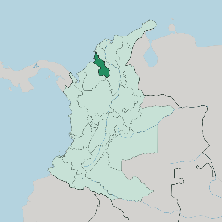 Map showing Departamento de Sucre — In Colombia
