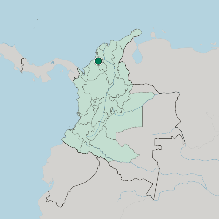 Map showing Sincelejo — In Colombia