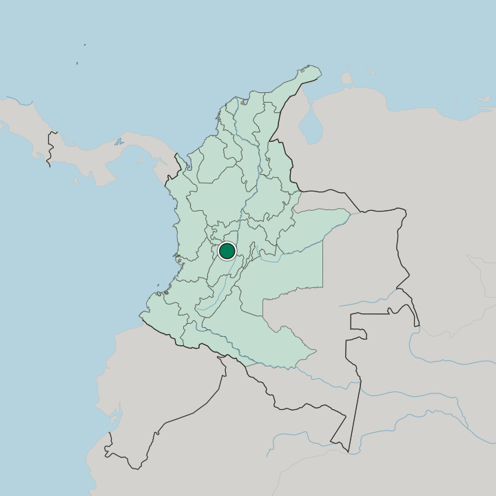 Map showing Ibagué — In Colombia