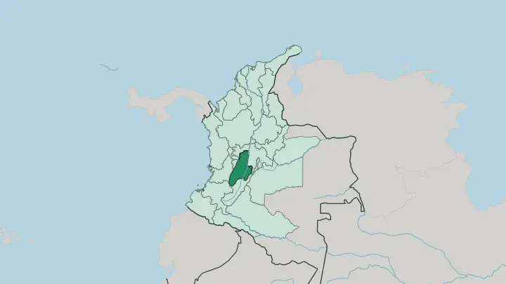 Map of Departamento de Tolima in Colombia