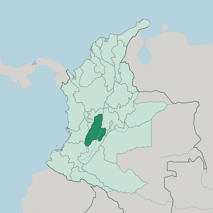 Map showing Departamento de Tolima — In Colombia