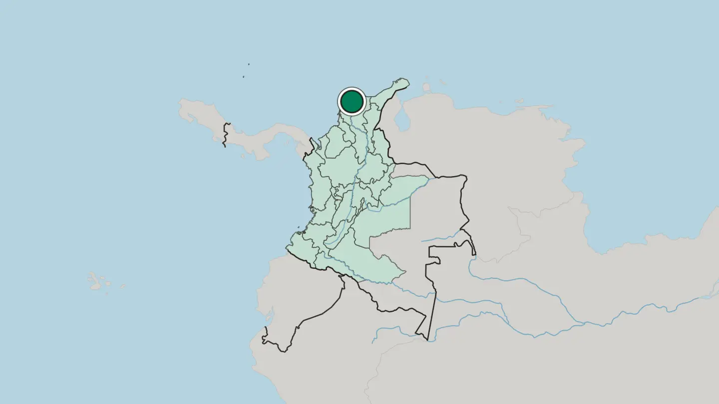 Map of Barranquilla in Colombia