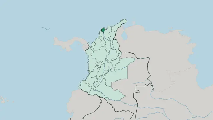Map of Departamento del Atlántico in Colombia