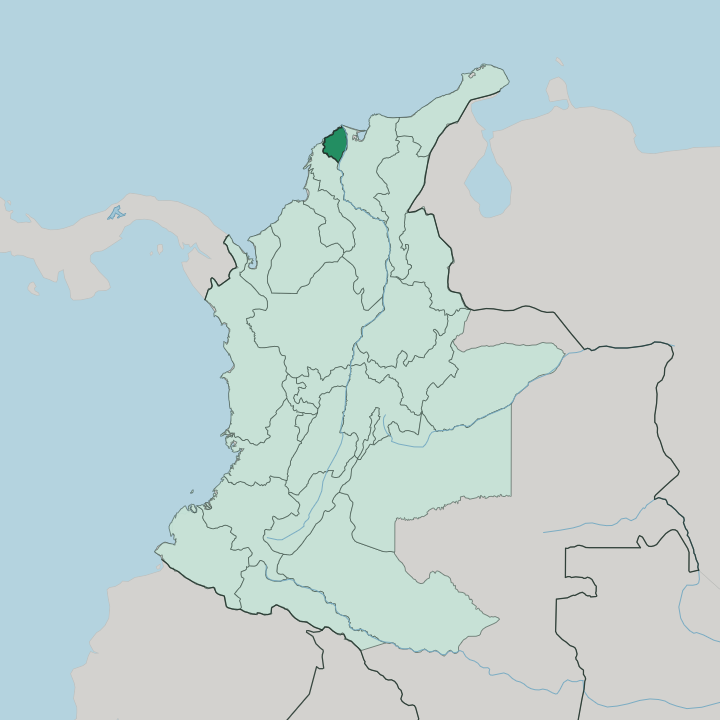 Map showing Departamento del Atlántico — In Colombia