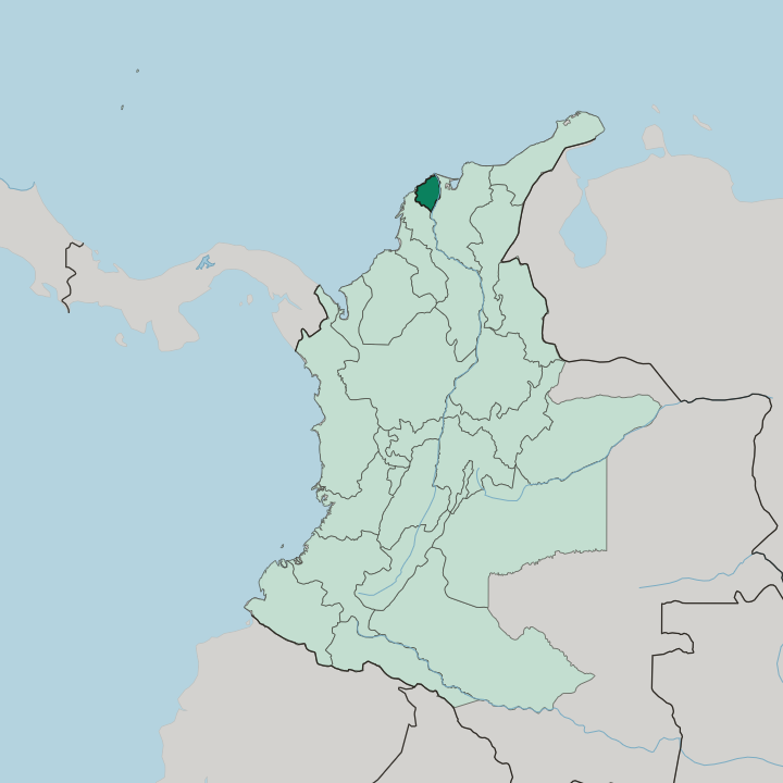 Map showing Departamento del Atlántico — In Colombia
