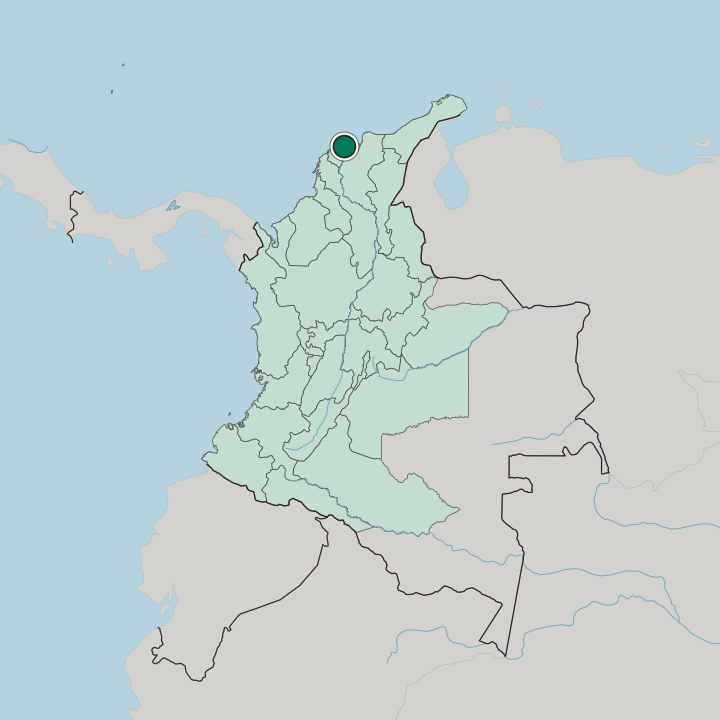 Map showing Soledad — In Colombia