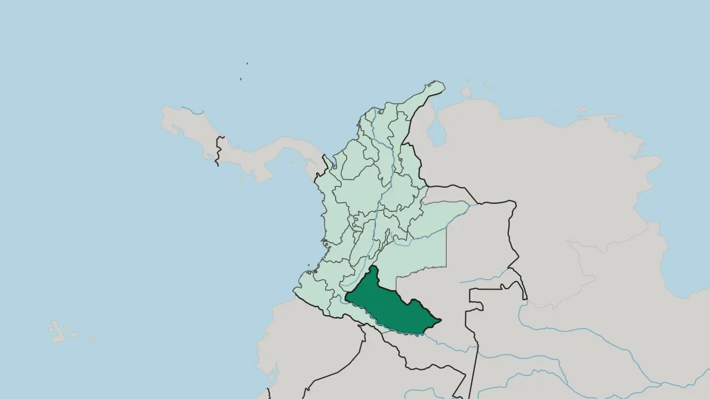 Map of Departamento del Caquetá in Colombia