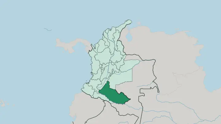 Map of Departamento del Caquetá in Colombia