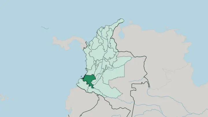 Map of Departamento del Cauca in Colombia