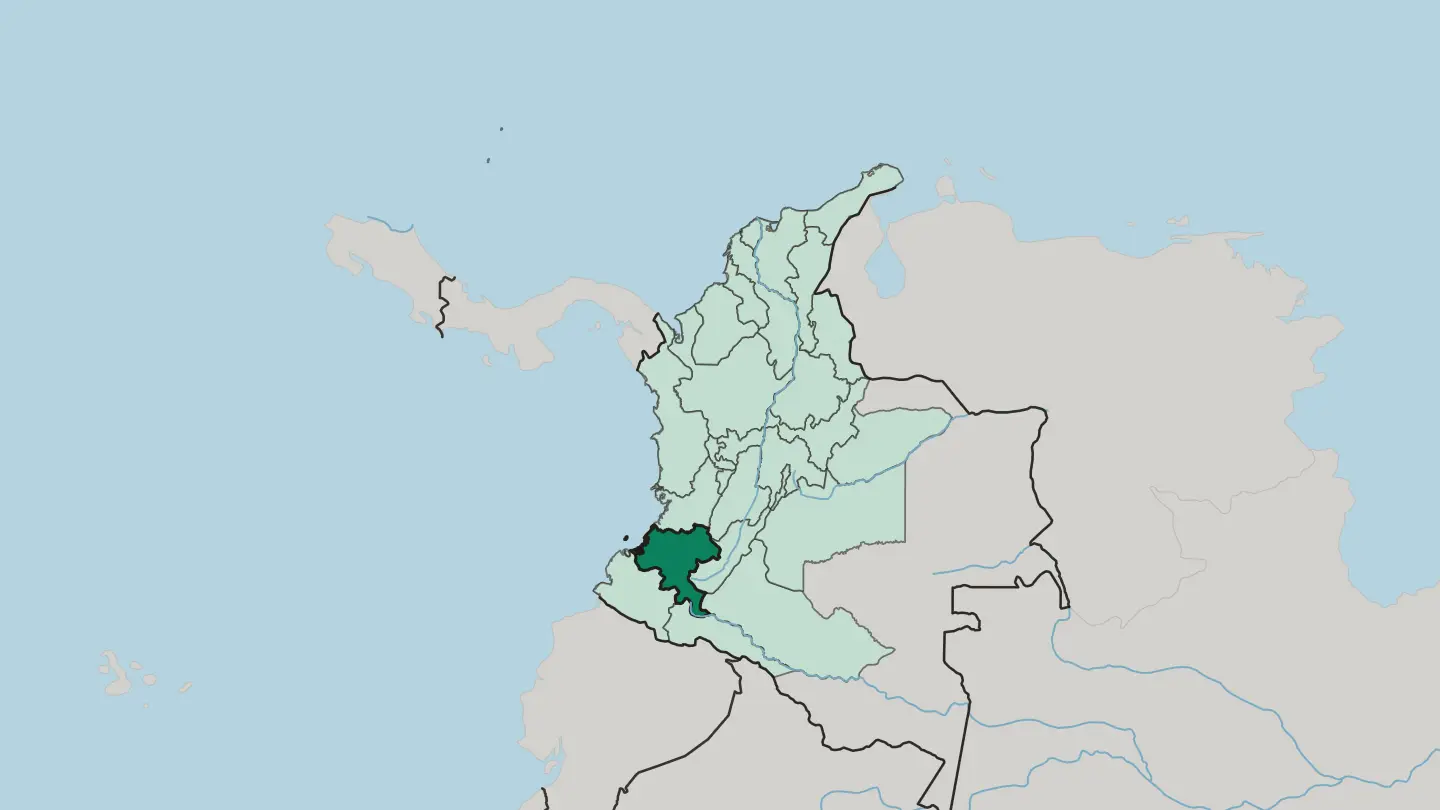 Map of Departamento del Cauca in Colombia