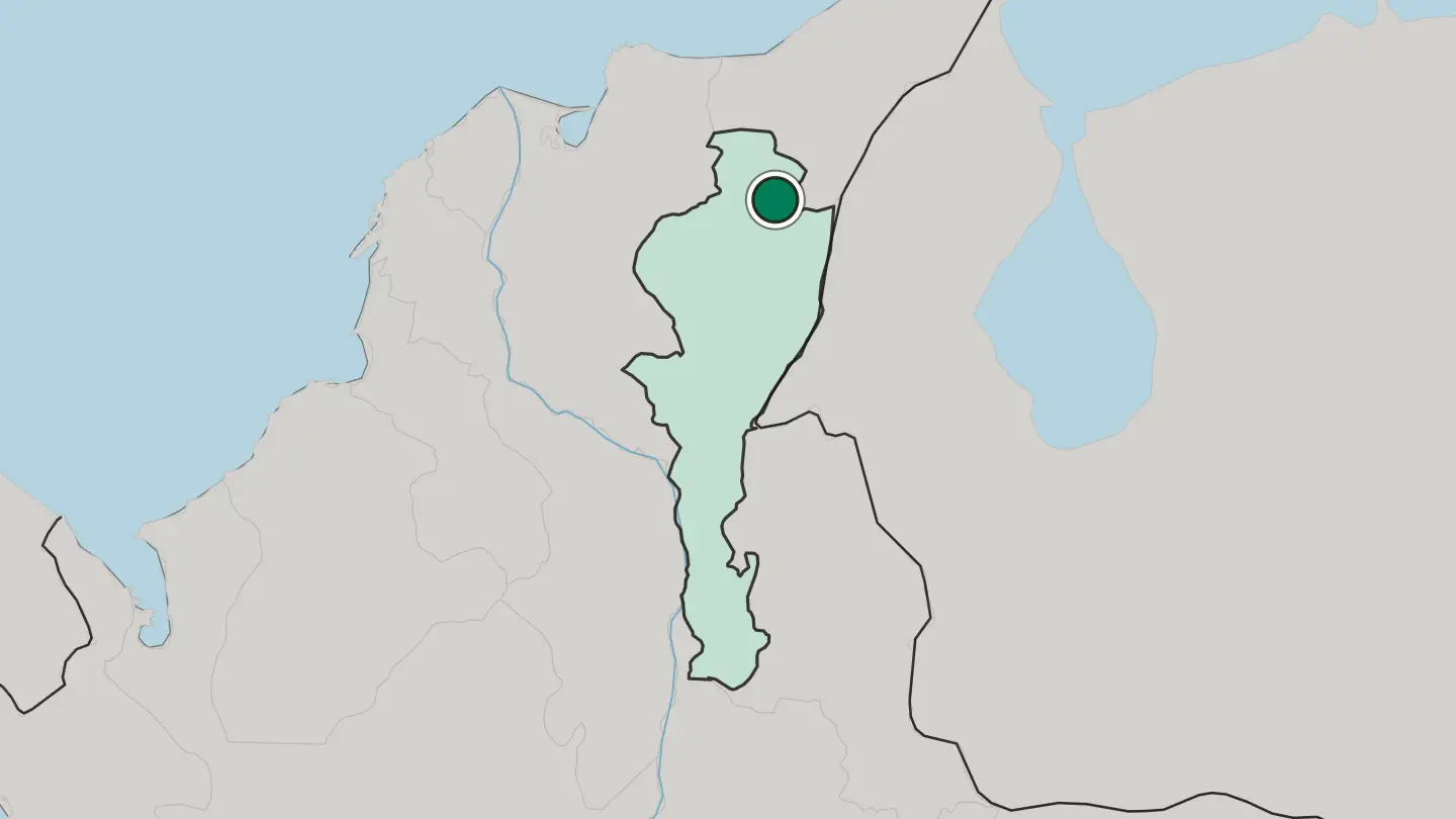 Map of Valledupar in Colombia