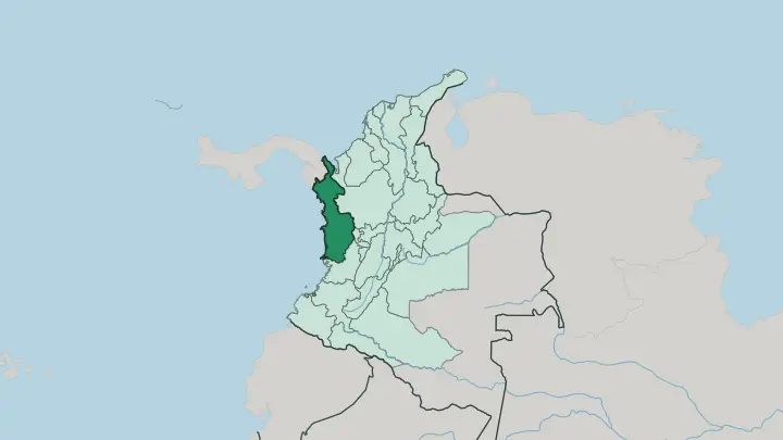 Map of Departamento del Chocó in Colombia