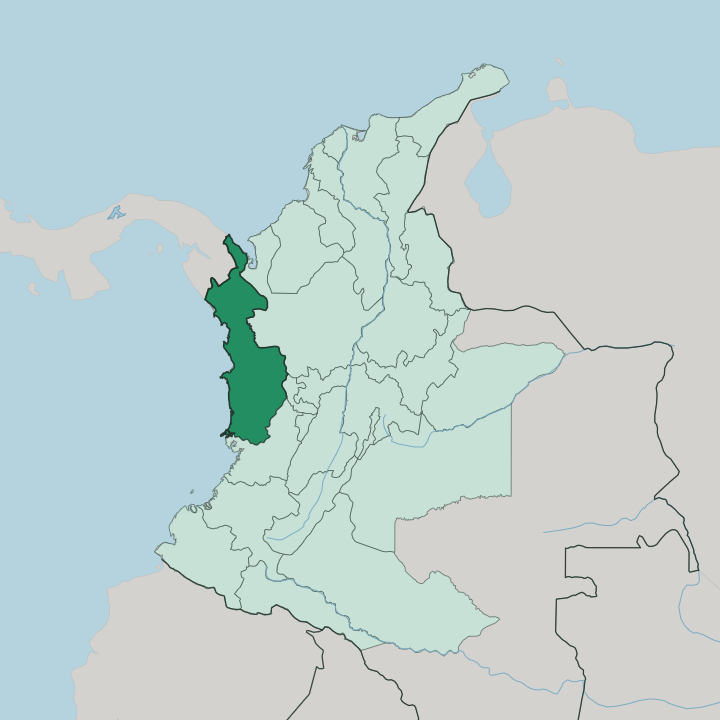 Map showing Departamento del Chocó — In Colombia