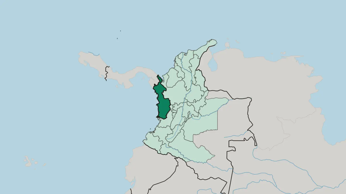 Map of Departamento del Chocó in Colombia