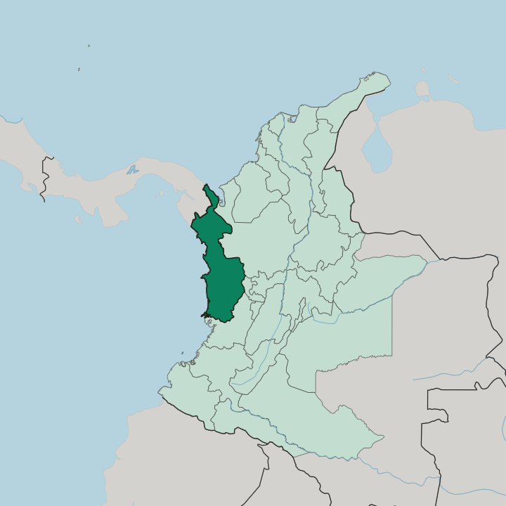 Map showing Departamento del Chocó — In Colombia